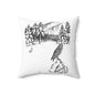 Owl and woods - Spun Polyester Square Pillow