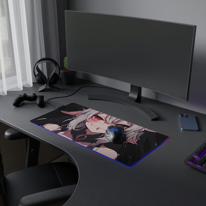 Anime girl smiling - Gaming Mouse Pad!